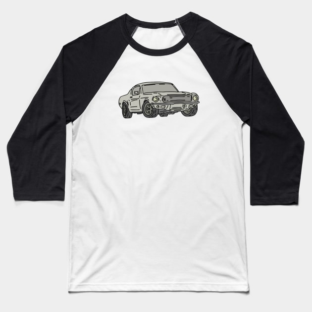 muscle car Baseball T-Shirt by fokaction